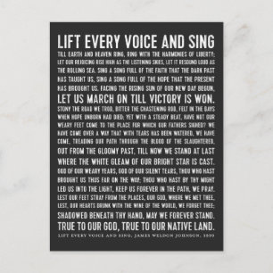 Lift Every Voice and Sing Black History Poetry Postcard