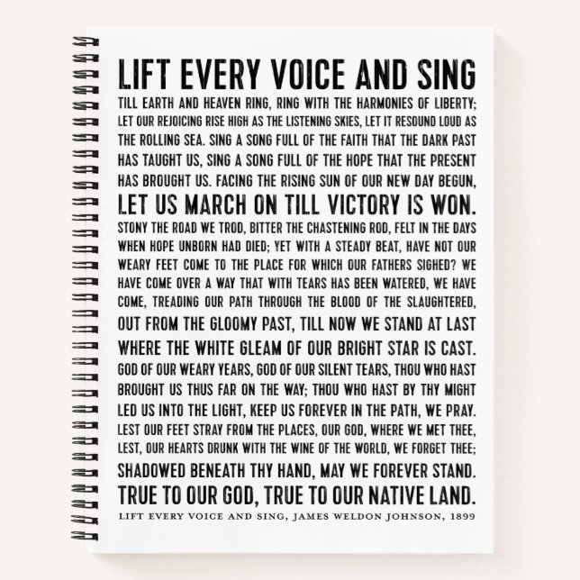 Lift Every Voice and Sing Poetry Journal (Front)