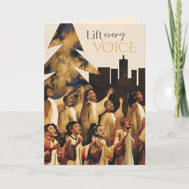 Lift Every Voice | Black Holiday Greeting Card (Front)