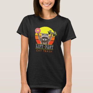 Lift Fast Eat Trash Workout Racoon Doughnut T-Shirt