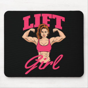 Lift Girl - Workout Gym Weightlifting Bodybuilding Mouse Mat