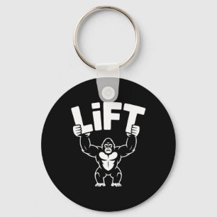 Lift Gorilla Word Art - Bodybuilding  Key Ring