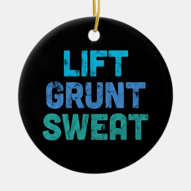 Lift Grunt Sweat Bodybuilder Gym Exercise Ceramic Tree Decoration (Front)