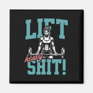 Lift Heavy 2 Funny Gym Workout Tee Powerlifting Hu Magnet