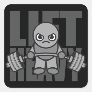 Lift Heavy - Anime Kawaii Workout Motivational Square Sticker