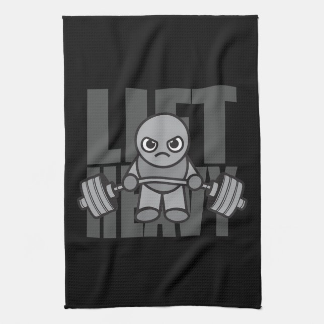 Lift Heavy - Anime Kawaii Workout Motivational Tea Towel (Vertical)