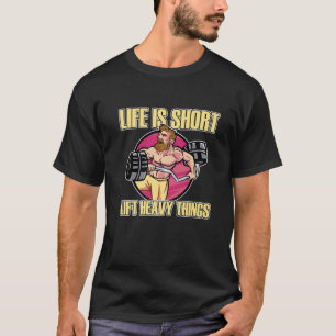 Lift Heavy Barbell Plates Weightlifter Gym Exercis T-Shirt