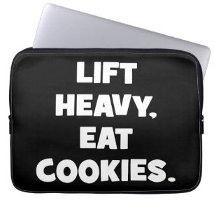 Lift Heavy, Eat Cookies - Funny - Novelty Workout Laptop Sleeve