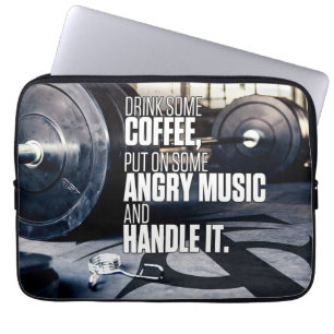 Lift Heavy Inspiration - Coffee and Angry Music Laptop Sleeve
