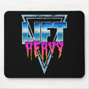 Lift Heavy Old School Retro 80's Golden Era Bodybu Mouse Mat