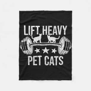 Lift Heavy Pet Cats Bodybuilding Weightlifting Cat Fleece Blanket