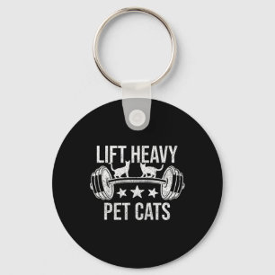 Lift Heavy Pet Cats Bodybuilding Weightlifting Cat Key Ring