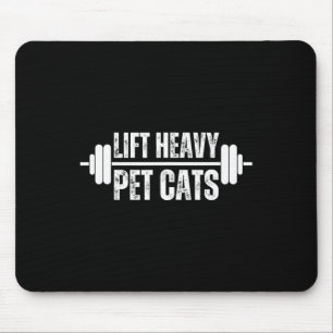 Lift Heavy Pet Cats Weightlifter Gym Barbell Cat O Mouse Mat