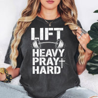 Lift Heavy Pray Hard Barbell Christian Fitness