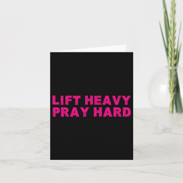 Lift Heavy Pray Hard Fitness Bodybuilding Jesus Fa Card (Front)
