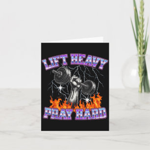 Lift Heavy Pray Hard Gym Christian Workout Men Wom Card