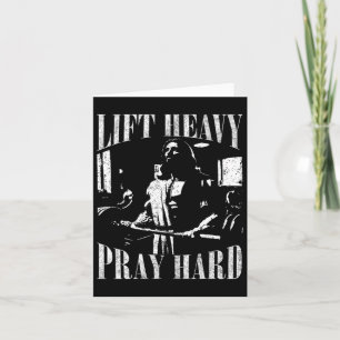 Lift Heavy Pray Hard Gym Jesus Christian For Chris Card