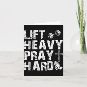 Lift Heavy Pray Hard Gym Workout Christian Gift On Card