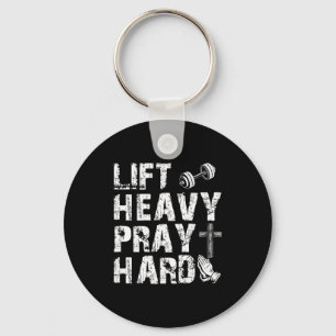 Lift Heavy Pray Hard Gym Workout Christian Gift On Key Ring