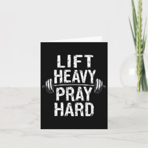 Lift Heavy Pray Hard Jesus Gym Weightlifter Deadli Card
