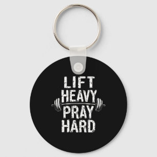 Lift Heavy Pray Hard Jesus Gym Weightlifter Deadli Key Ring