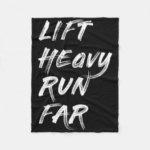 Lift Heavy Run Far Hybrid Sport Fitness Running Bo Fleece Blanket