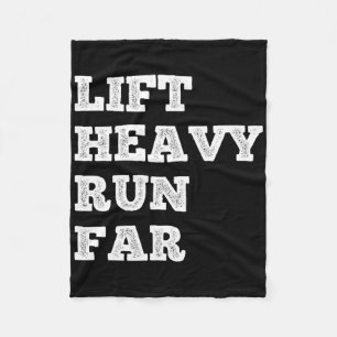 Lift Heavy Run Far Hybrid Sport Fitness Running Bo Fleece Blanket