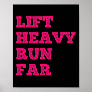 Lift Heavy Run Far Hybrid Sport Fitness Running Bo Poster