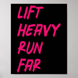 Lift Heavy Run Far Hybrid Sport Fitness Running Bo Poster