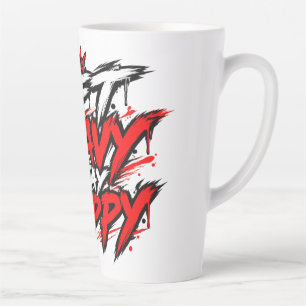 Lift Heavy Stay Happy Funny Gym Workout Fitness T- Latte Mug