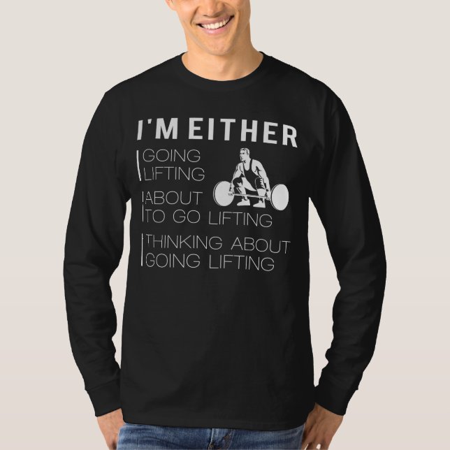 Lift, Laugh, Repeat: Funny Weightlifting T-Shirt (Front)
