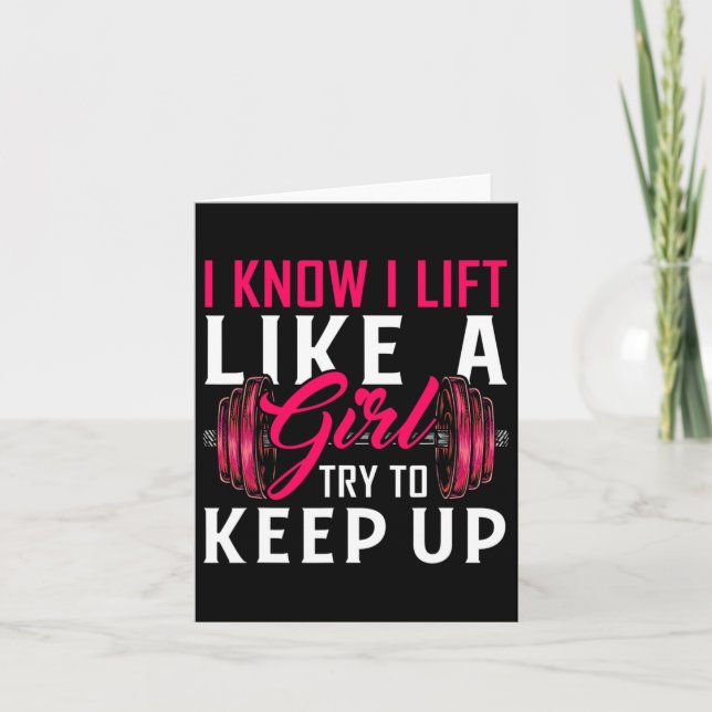 Lift Like A Girl Bodybuilding Weight Training Gym  Card (Front)
