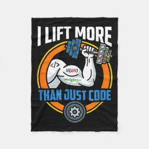 Lift more than code funny programmer developer fit fleece blanket