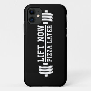 Lift Now, Pizza Later, Barbell - Funny Novelty Gym iPhone 11 Case