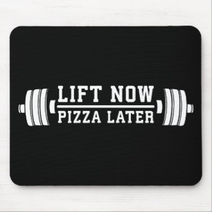 Lift Now, Pizza Later, Barbell - Funny Novelty Gym Mouse Mat