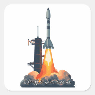 Lift Off to Your Dreams Square Sticker
