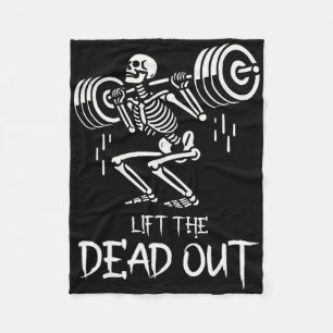 Lift The Dead Funny Halloween Workout Weight Lift  Fleece Blanket