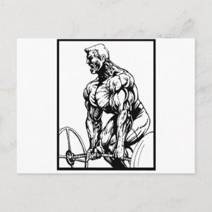 LIFT TIL' YOU PUKE BODYBUILDING LOGO POSTCARD