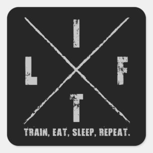 LIFT - Train, Eat, Sleep, Repeat Square Sticker