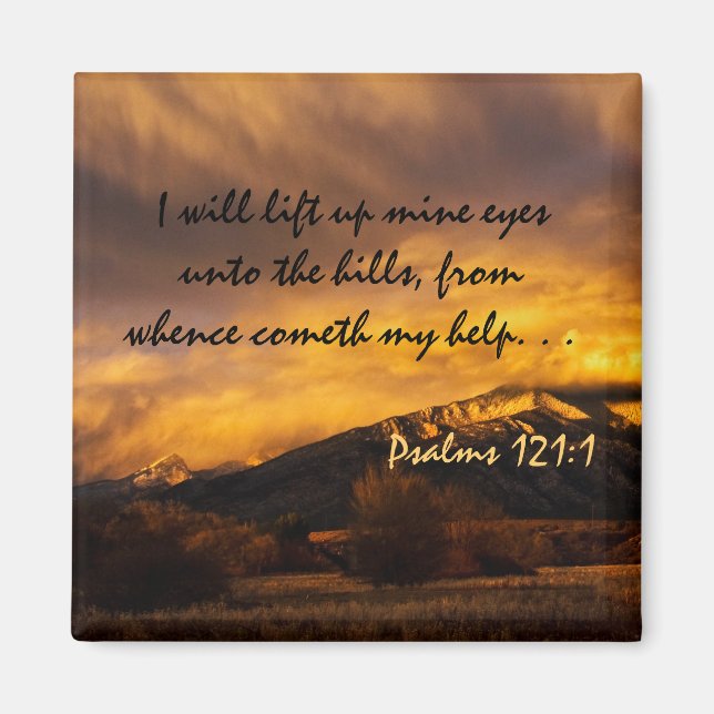 Lift Up Mine Eyes Bible Verse Magnet (Front)