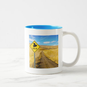 Lift Up Your Eyes For Pigs May Fly Two-Tone Coffee Mug