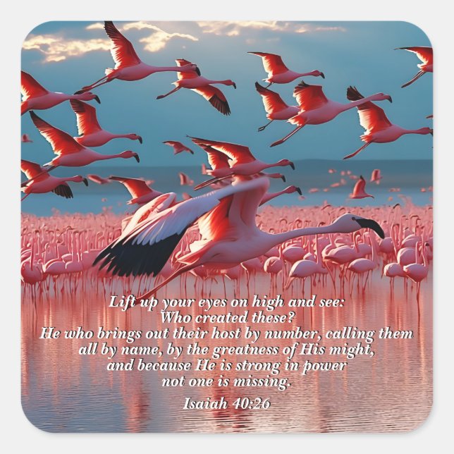 Lift Up Your Eyes on High, God & Creation Verse Square Sticker (Front)