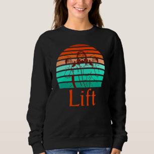 Lift with Je sus vintage style workout gym weightl Sweatshirt