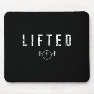 Lifted Fitness Gym Workout Jesus Christian Belief  Mouse Mat