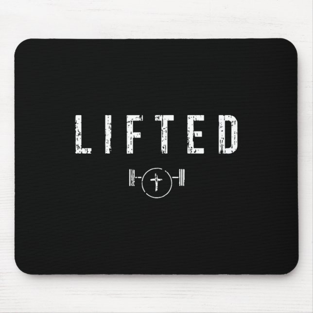 Lifted Fitness Gym Workout Jesus Christian Belief  Mouse Mat (Front)