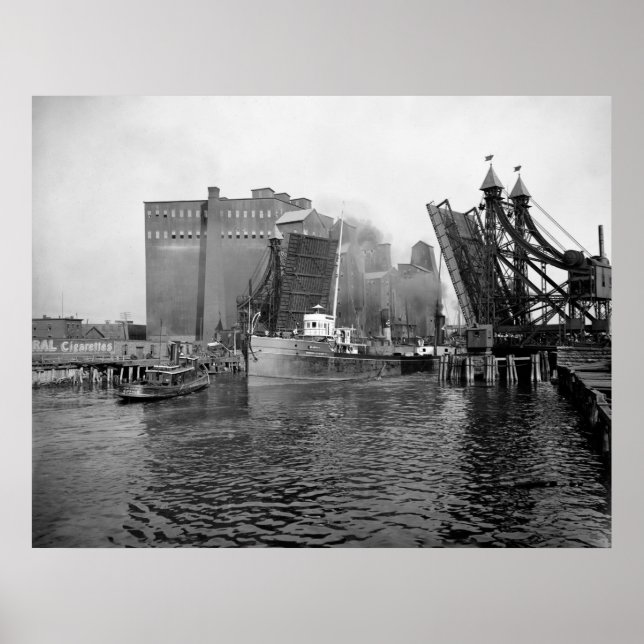 Lifting Bridge, Buffalo: 1900 Poster (Front)
