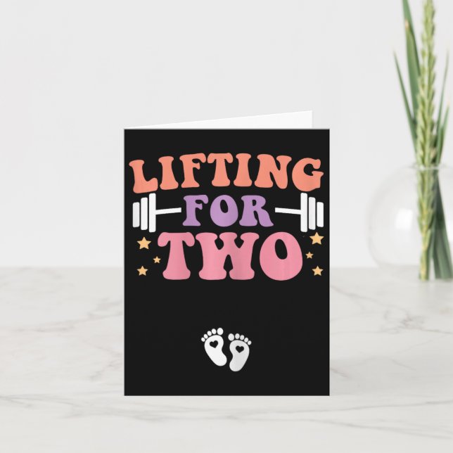 Lifting For Two Funny Pregnancy Gym Workout Expect Card (Front)
