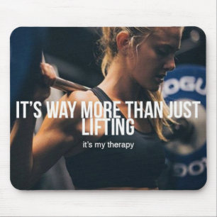 Lifting Is My Therapy - Women's Gym Workout Mouse Mat