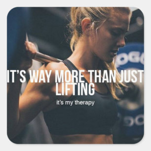 Lifting Is My Therapy - Women's Gym Workout Square Sticker