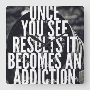 Lifting Motivation - Once You See Results Square Wall Clock